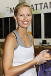 2015 09 11 - KK volunteers her labor to bag fruit with workers at City Harvest's Food Rescue Facilit (2015)